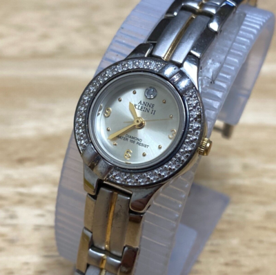 Anne Klein 10/4845 Quartz Watch Women 30m Diamond Dual Tone 