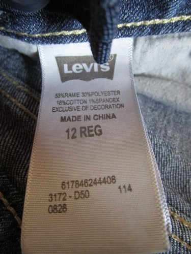 Levi's Youth Girl's Midi-Short Cuffed Denim Shorts Adjustable Waist Size 12 - Picture 6 of 9