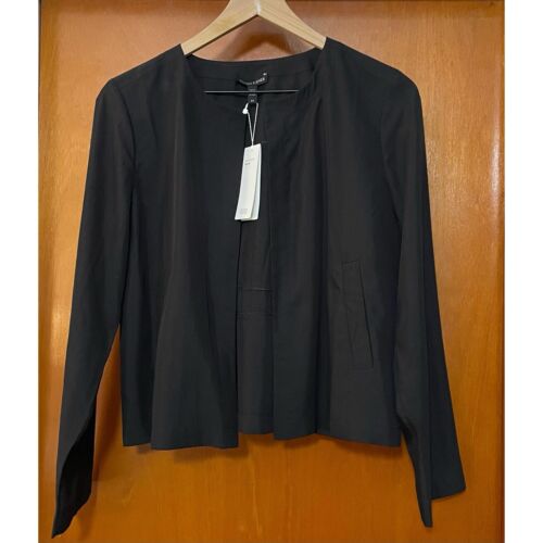 Eileen Fisher Black Round Neck Jacket Lightweight Size Small