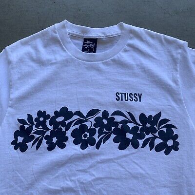 Vintage Stussy T Shirt Single Stitch Flowers Made in USA Vintage Stussy T Shirt Single Stitch Flowers Made in USA