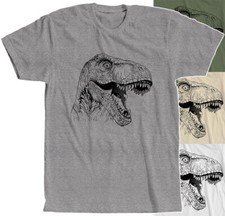 T-Rex Dinosaur Big Face T-Shirt Prehistoric Animals Nature SciFi Classic Retro
