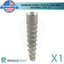 X1 Dental Slim Spiral Int Hex 2.0mm Connection Titanium Sterile  3.0mm