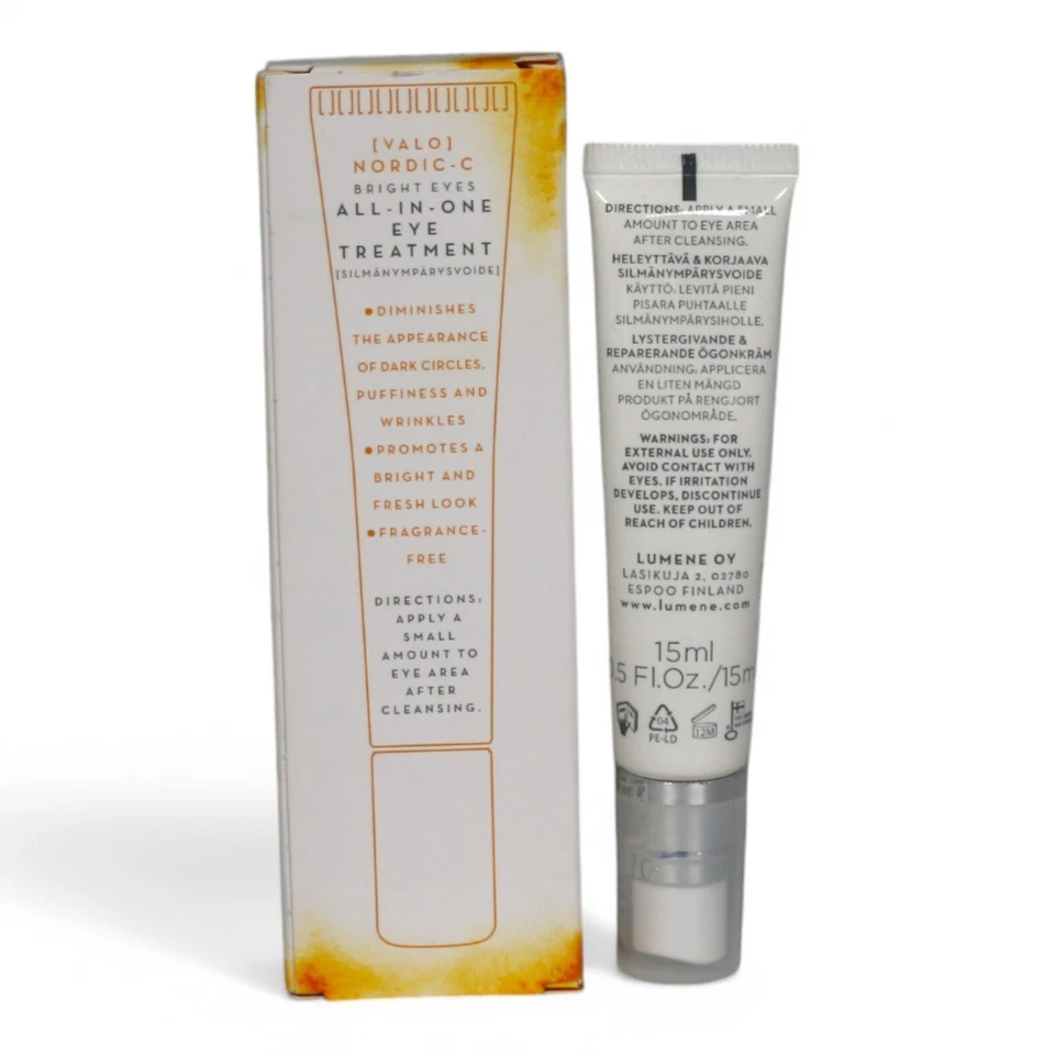 Lumene Nordic-C Tratamiento de ojos todo en uno ojos brillantes 0,5 oz 15 ml nuevo Foto 2 de 4