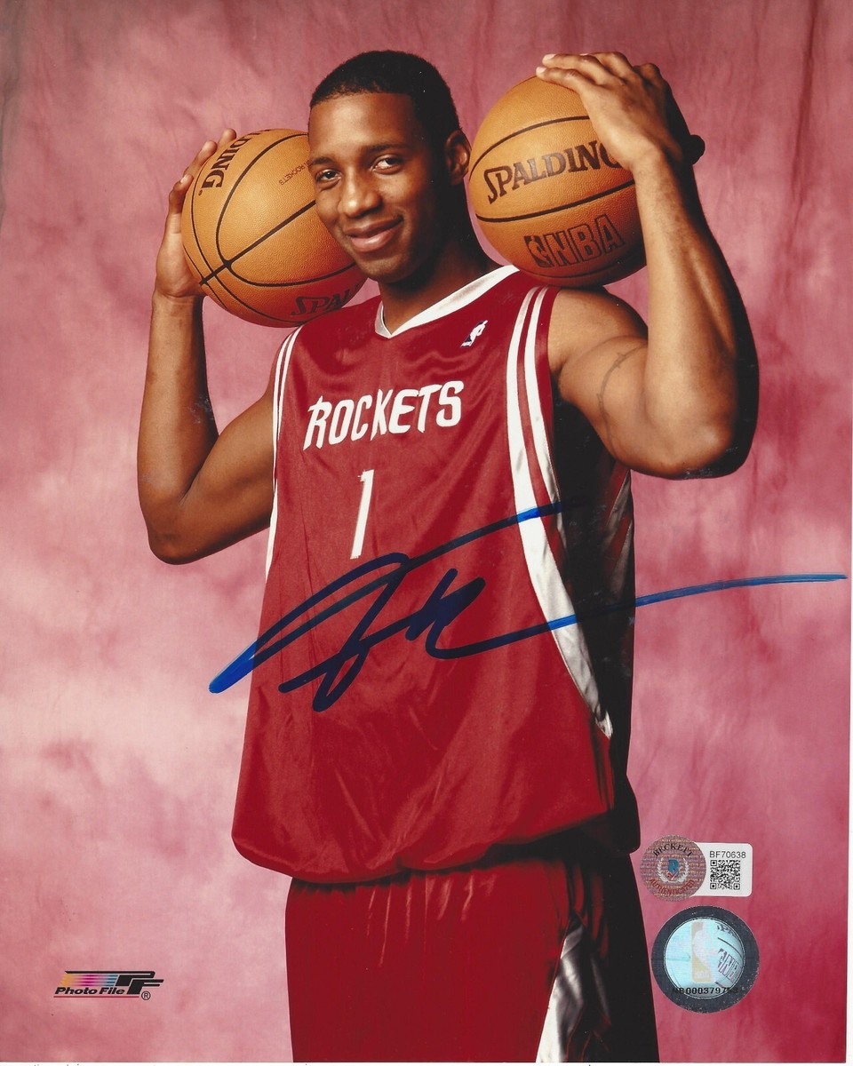 TRACY MCGRADY HOUSTON ROCKETS SIGNED 8x10 PHOTO NBA LEGEND BECKETT