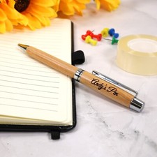 Personalised Custom Bamboo Eco Pen + Gift Box | Design A Truly Unique Present