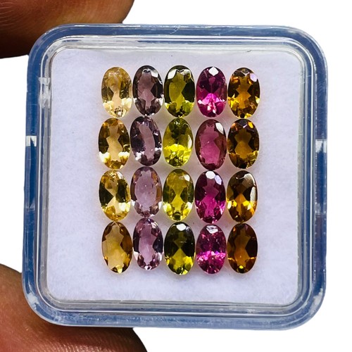VVS 20 Pcs Natural Tourmaline 5x3mm Oval Cut Multi Color Loose Gemstones Lot - Picture 6 of 8