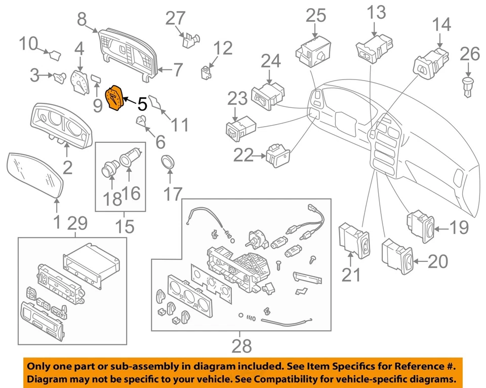 Medidor de velocímetro usado se adapta a: Nissan Pathfinder 1997 solo cabezal grado A Foto 3 de 4