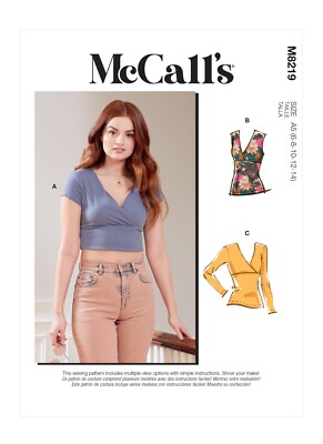 out-of-print:  McCALL`s pattern, M8219, Tops , sizes 6 - 14, Gr.  32 - 40