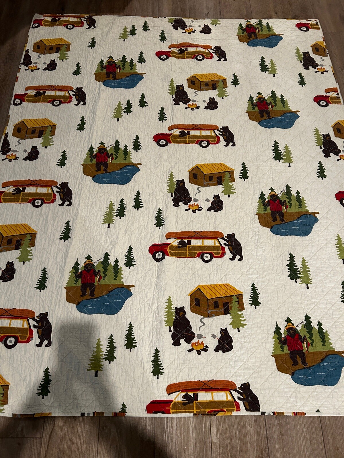 Plow and hearth reversible big bear lake quilt twin size very nice eBay