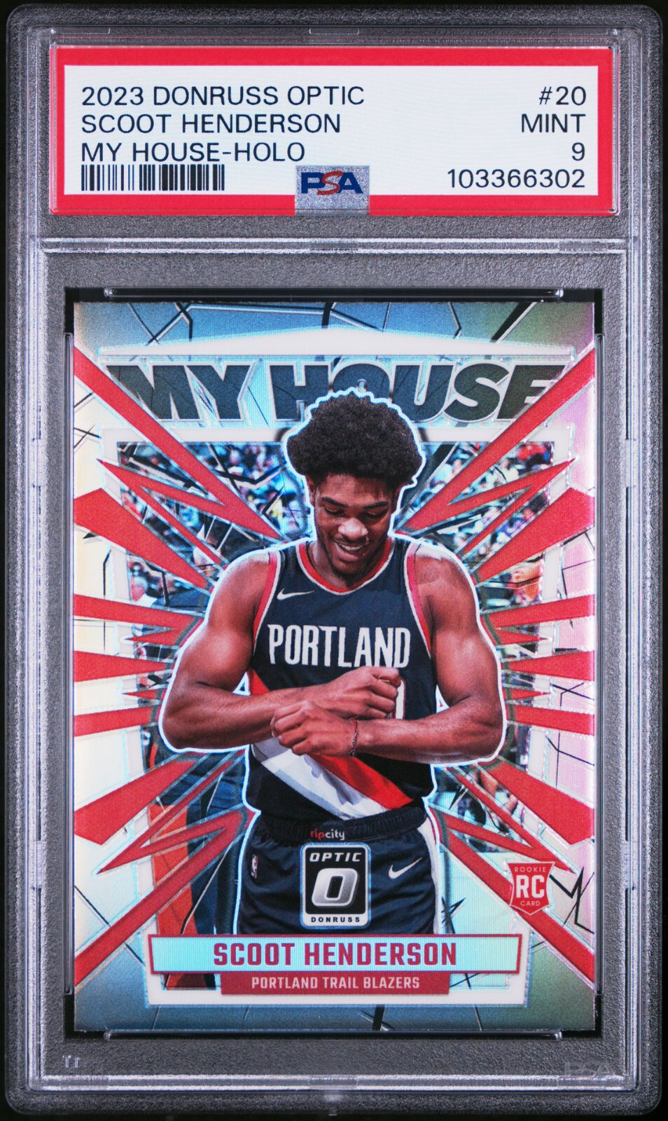 Scoot Henderson OPTIC My House HOLO PRIZM ROOKIE Donruss 2023 #20 PSA 9