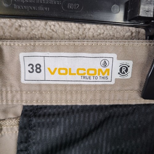 Volcom Shorts Mens 38 Beige Chino Flat Front Skating Khaki 9" Inseam Cotton - Picture 8 of 10