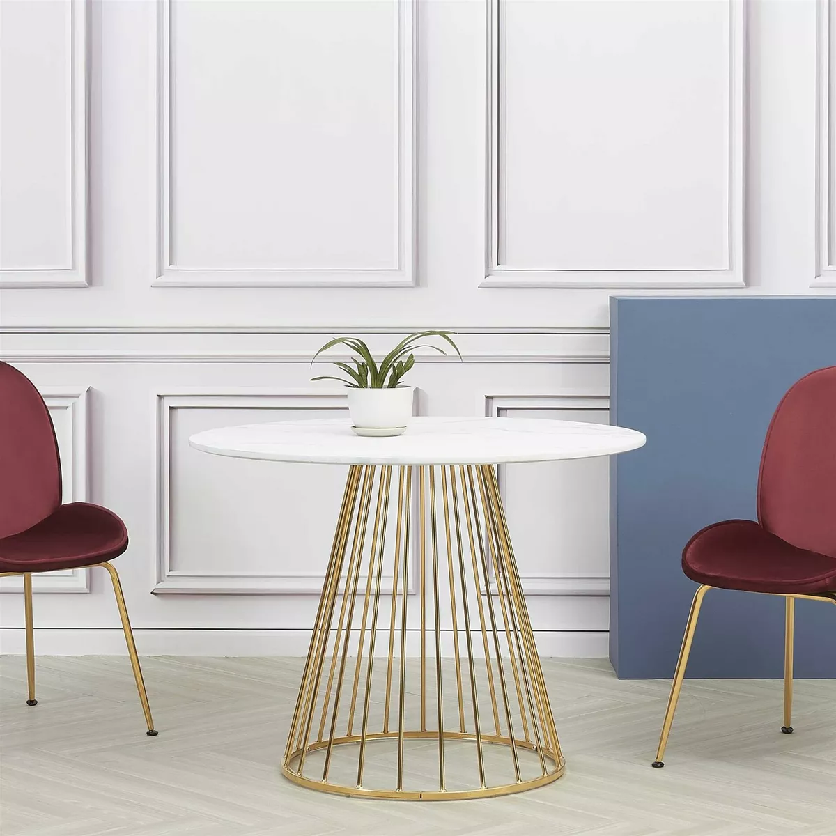 White marble top round dining table deals