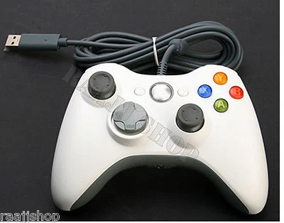 WHITE XBOX 360 USB WIRED CONTROLLER BRAND NEW FOR MICROSOFT PC WINDOWS UK SELLER