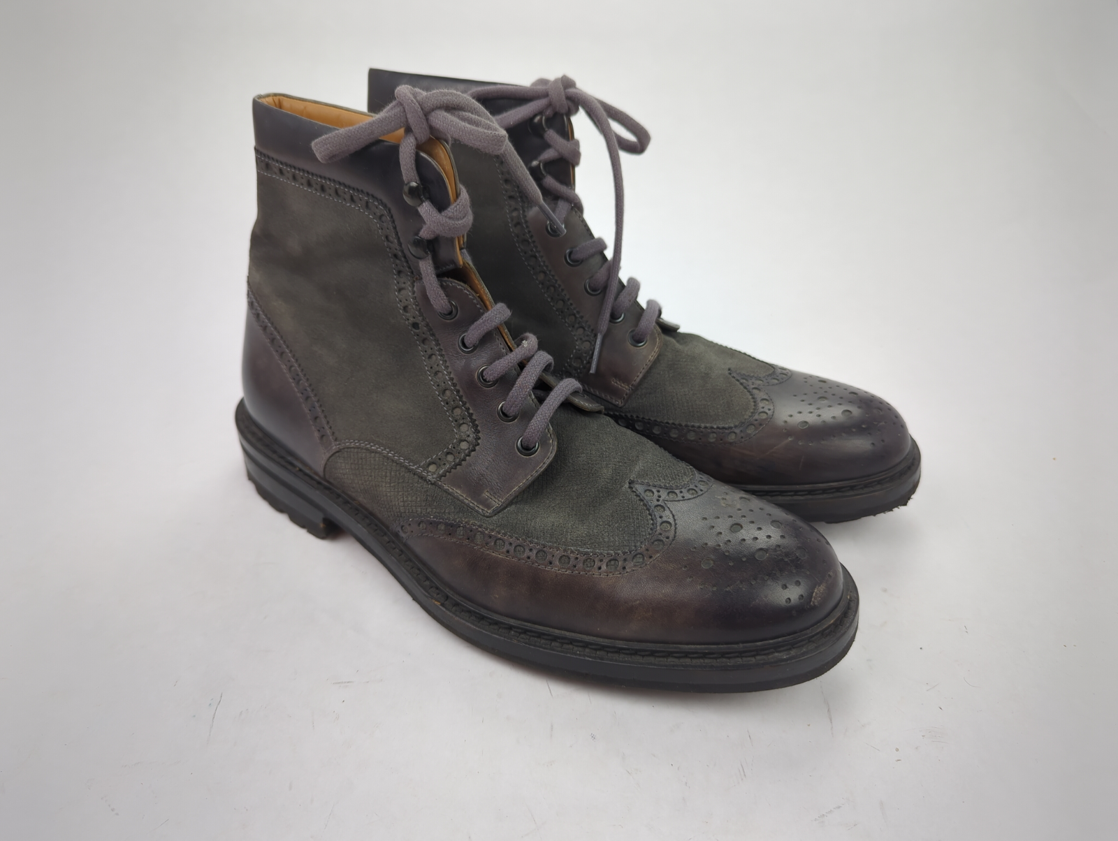 SAOLA $595 Scarpe da derby MAGNANNI CACERES da uomo taglia 11 D grigio brunito