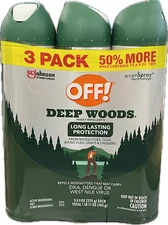 3 PK OFF! Deep Woods Insect repellent Long last Protect 9 ounce