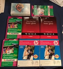 Inkjet Photo Paper Lot 4 x 6, 5 x 7 Size Semi Or Glossy HP Canon Fujifilm