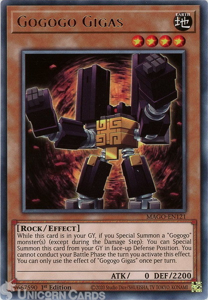 MAGO-EN121 Gogogo Gigas Rare 1st Edition Mint YuGiOh Card