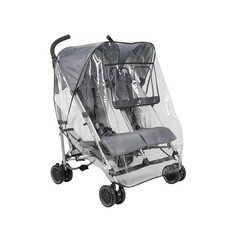 Double Stroller Rain Cover, Universal Weather Shield, Breathable, Clear Travel