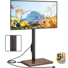Universal Swivel Floor TV Stand with Mount for 32-60 inch TVs up to 88 lbs Brown