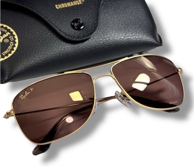 Ray Ban RB3543 001/6B Chromance Polarized Gold Purple Gold Mirror