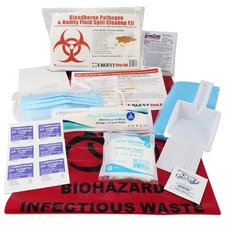 OSHA Compliant 21 Piece Bloodborne Pathogen Cleanup Kit Bodily Fluid Spill