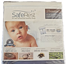 Premium SafeRest Crib Mattress Hypoallergenic, Breathable, Waterproof Encasement