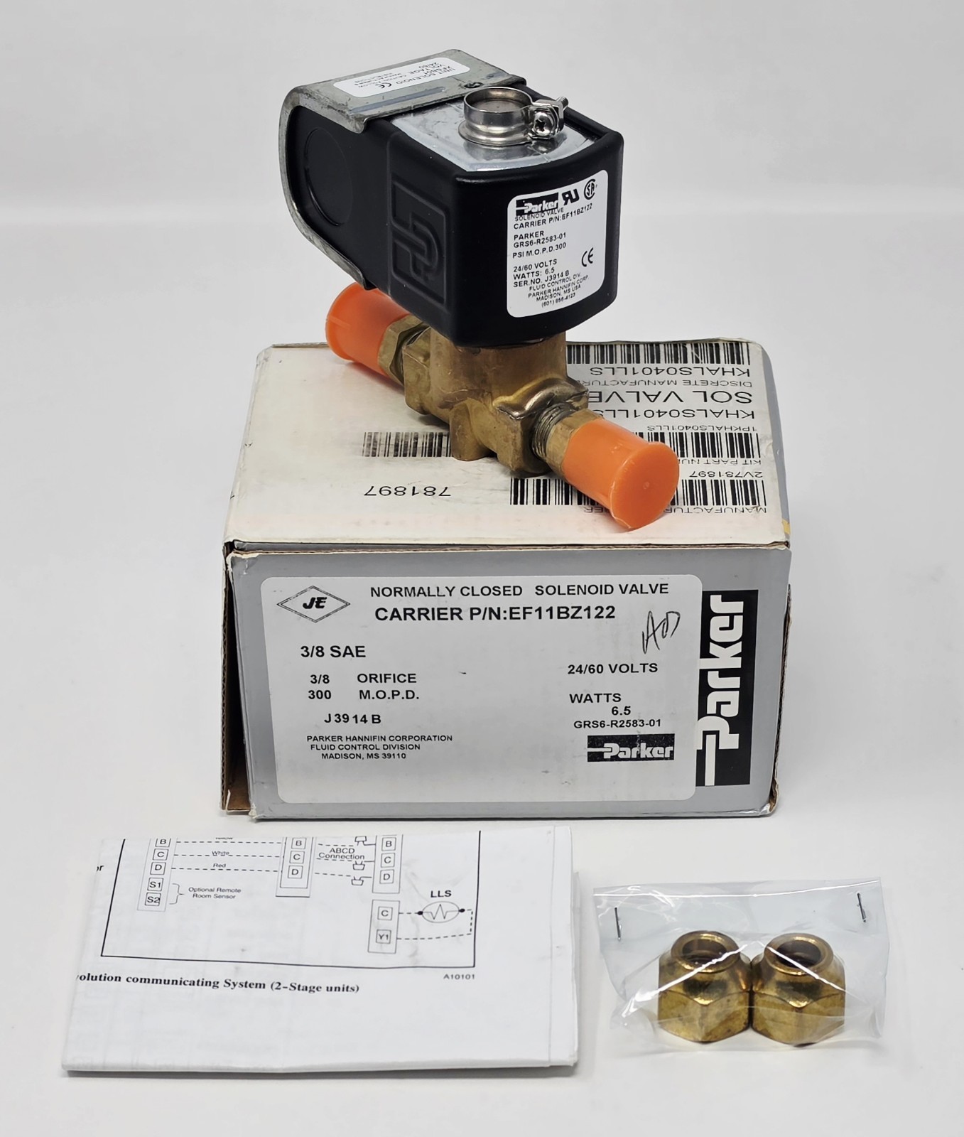 Carrier EF11BZ122 Solenoid Valve Kit - Parker GRS6-R2583-01