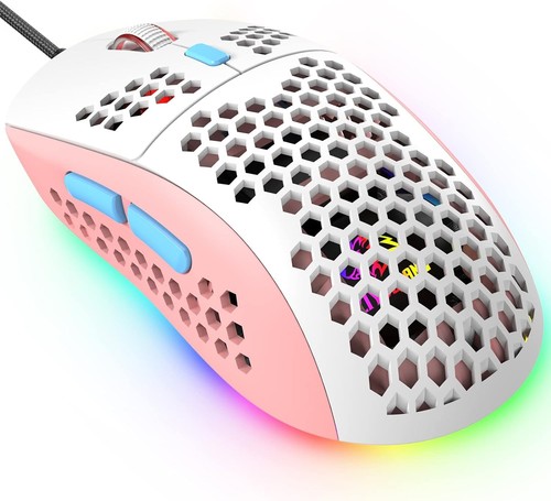 KUIYN M8 Ultralight Wired Honeycomb Gaming Mouse RGB Backlit Programmable for PC - Picture 8 of 47