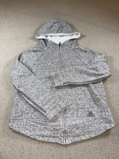 Women s Gray Adidas Zip Up Sweatshirt Size Small MISSING DRAWSTRING