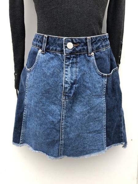 Women French Connection Skirt Navy Denim 36 / S /