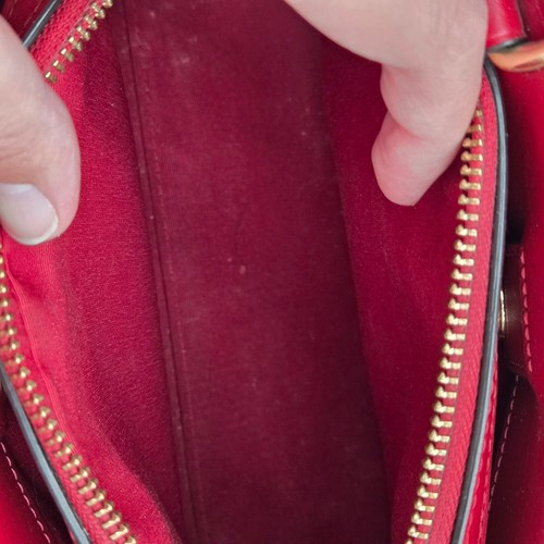 Coach 91494 Mini Lillie Carryall Bag Satchel Crossbody Signature Leather Red - Picture 9 of 13