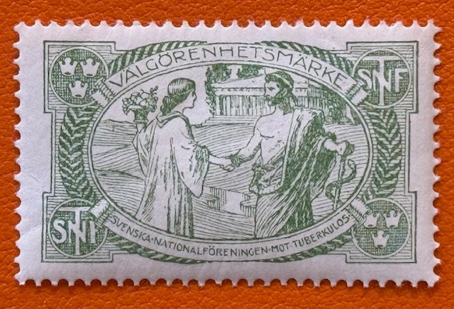 1907 Sweden Christmas Seals Tuberculosis TB Cinderella Poster Stamp MNHFG