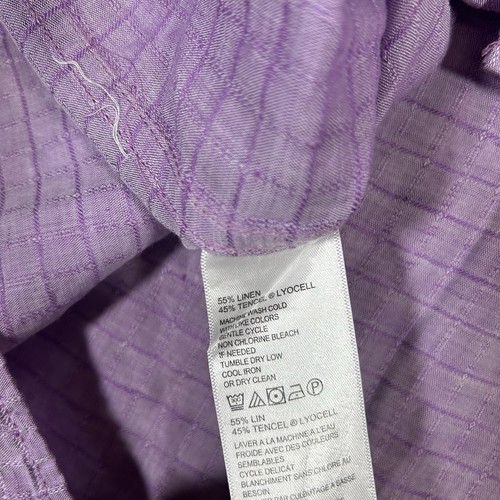 Tommy Bahama Linen Blend Size Medium Long Sleeves Teal/Purple Flip Cuffs 2 Lot - Picture 7 of 13