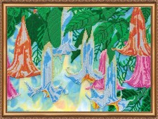Bead Embroidery Kit "Angel s Trumpet" Stitching Handmade Beadwork