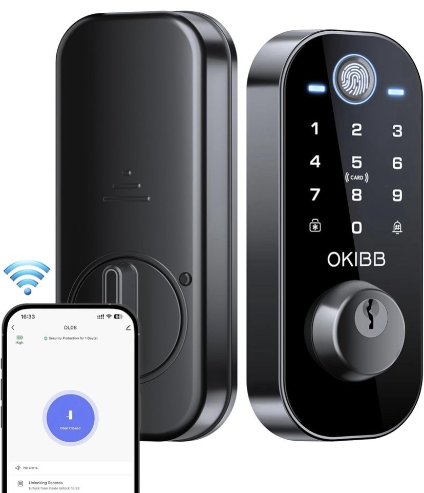 NEW - Keyless Entry Door Lock, OKIBB 5-in-1 Smart Lock with Built-in WiFi
