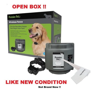 Premier Pet Wireless Dog Fence System Adjustable Circular Boundary Up to ½ Acre 