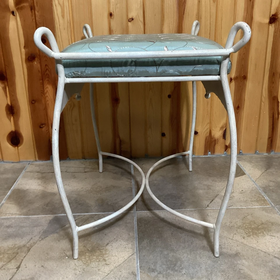 Винтажная чугунная скамейка туалетный столик боковое сиденье мягкое сиденье - Изображение 3 из 4
