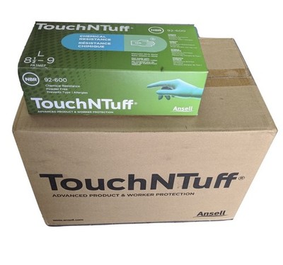Ansell 92-600 L  CASE Touch N Tuff Disposible Nitrile Gloves, Green - 1000 Count
