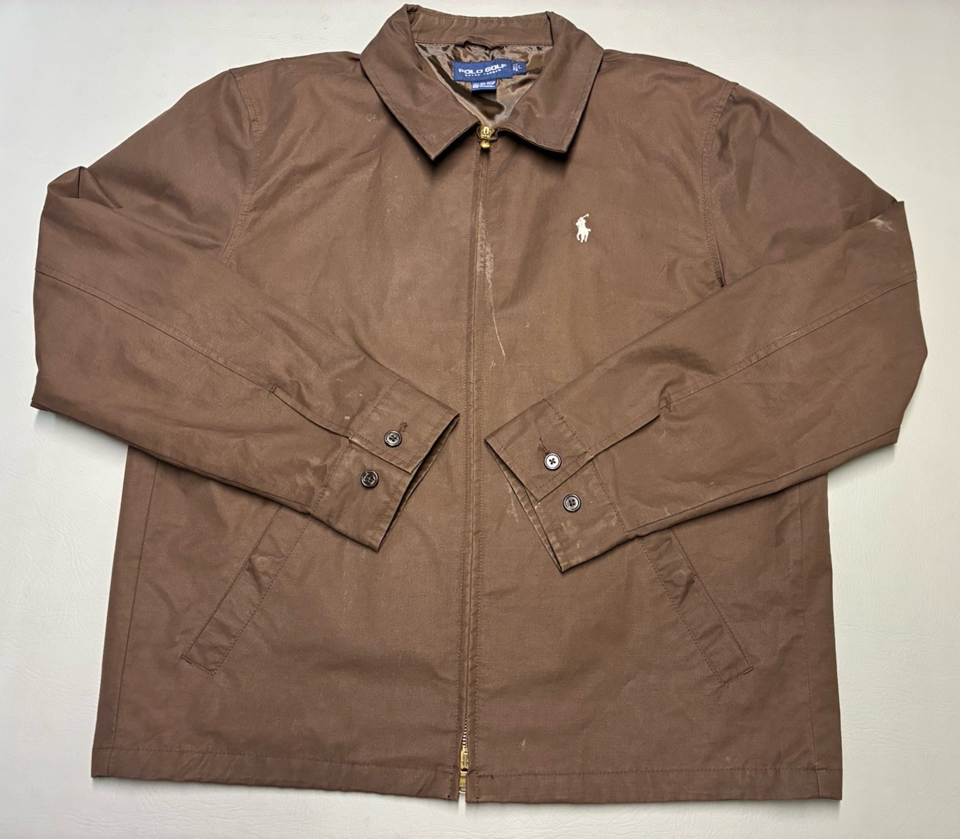 Polo Golf Ralph Lauren Jacket Men’s Large Tall Brown Full Zip