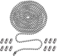 Ceiling Fan Pull Chain 120" Rust-Proof Copper Beaded Extension with 12 Connector