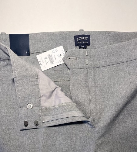 New! J. Crew Women’s Ruby Pant Gray Size 14 Dress Ankle Pants Flat Front - Picture 6 of 12
