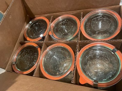WECK 745 1L Tulip Jar Unused w/ Lid, Seal & Clips Boxed
