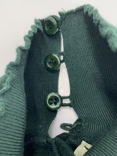 FENDI/Knit sweater (thin)/Size 38/Cashmere/GRN/Solid/FZZ852/Ruffle thumbnail 7