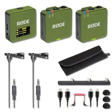 Sistema de micrófono inalámbrico Rode Wireless GO (Gen 3) (musgo) con 2 micrófonos de solapa