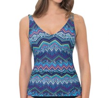 Profile By Gottex D-Cup Underwire V-Neck Tankini Top Size 32D