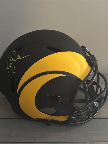 Marshall Faulk Signed Los Angeles Rams Full Size Replica Helmet COA Beckett