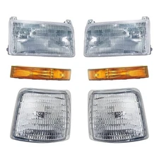 For Ford F-150 92-96 6-Piece Kit (Driver and Passenger Side Headlights, Driver
