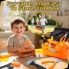 JOYSTONE 42PCS TOOL SET TODDLER BEGINNER TOOL SET WITH TOOL BOX TOY - YELLOW