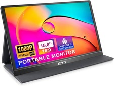 KYY Portable Monitor 15.6'' 1080P FHD USB-C Laptop Monitors w/Smart Cover ...