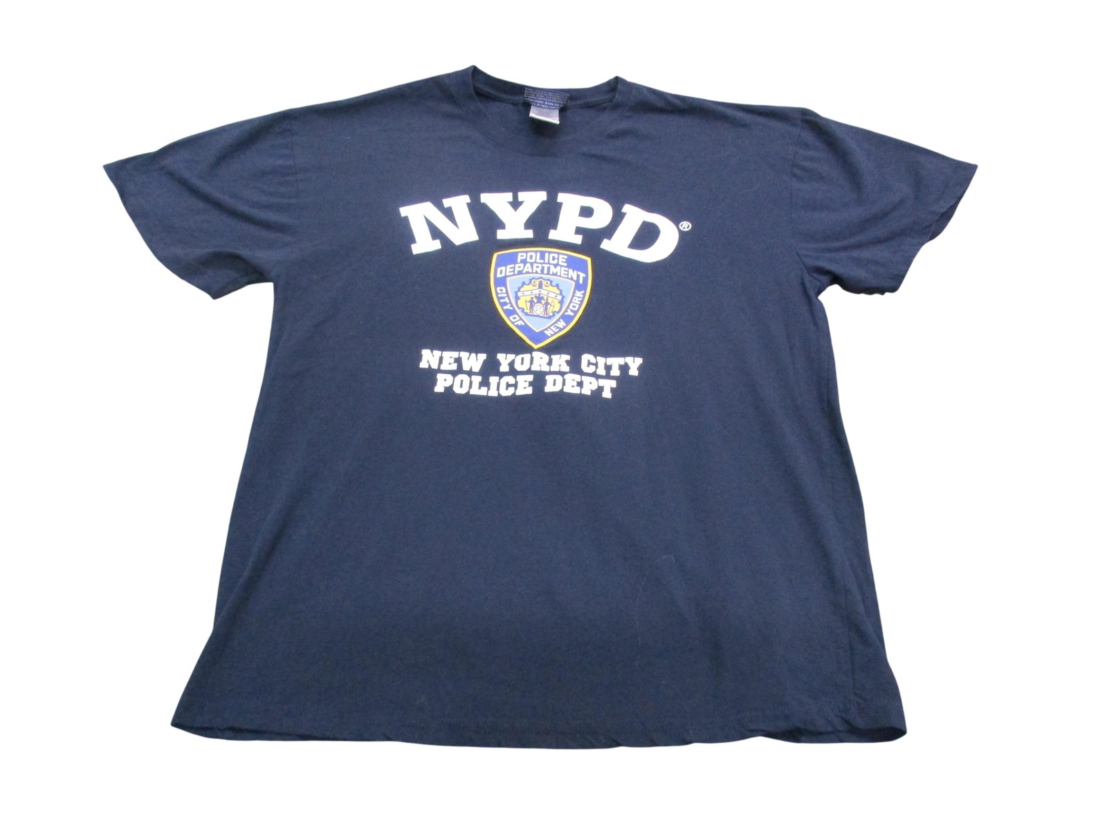 NYPD Shirt Mens XL Blue New York City Police Dept Graphic Tee NYC Cotton
